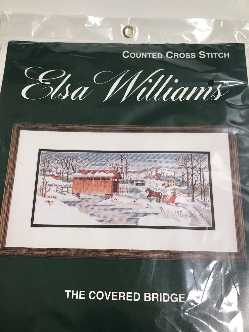 Elsa Williams The Covered Bridge Counted Cross Stitch Kit #02070 14x6 Winter NEW